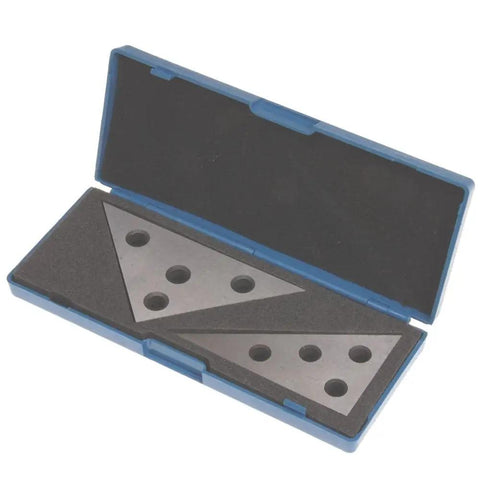 Beefy Hardened Steel Angle Plate Set 30 60 90 Degree And 45 45 90 Degree, Two Piece, Precision Machinist Grade Angles, Heavy Duty Tooling Plates, Includes Plastic Case
