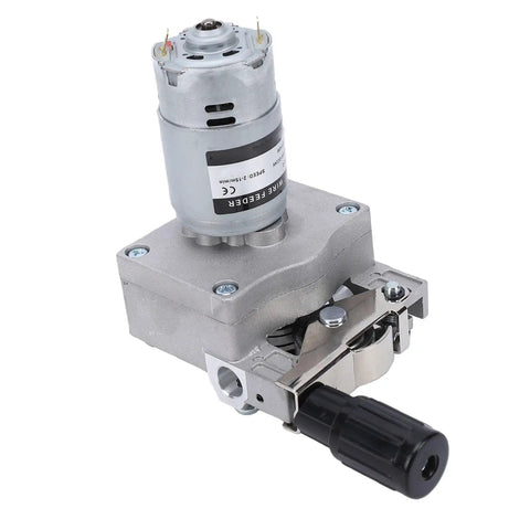 MIG Welder Wire Feed Motor With Beefy 2 Roll Feeding System 40W Power Adjustable Wire Speed From 2 To 15 precise clamping, shown with metal drive housing
