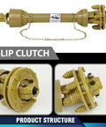 Heavy Duty PTO Drive Shaft With 6 Spline Ends And 1 3 8 Inch Fit, Series 4 Tractor Driveline Built For Rough Farm Work, Tough As Nails Slip Clutch, 20CrMnTi Steel U Joint And Heavy Q345 Tube For Agricultural Machinery, slip clutch detail