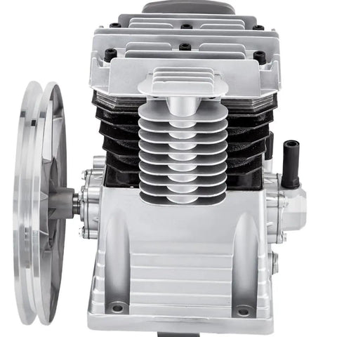 Front view of Two Cylinder Air Compressor Head Pump for Excavator Pneumatic System, 3HP 375L, shows robust industrial design