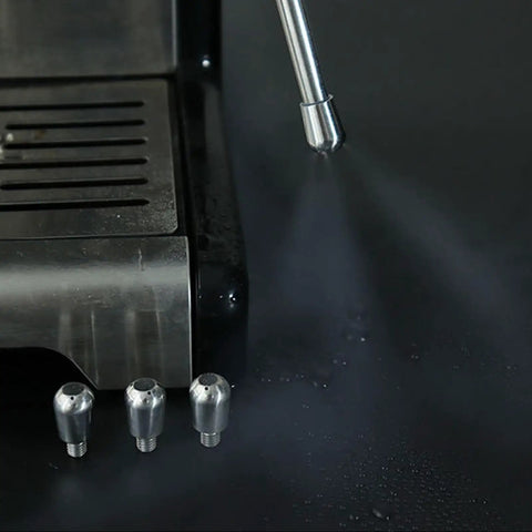 Stainless Steel Coffee Machine Nozzle Head With Four Hole Tip For Frothing Milk Durable Barista Grade Coffee Maker Component That Delivers Rich Creamy Espresso And Smooth Lattes Every Time, stainless steel nozzle, three tips shown