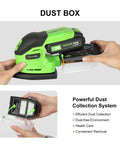 Demonstration of dust box removal on Garage Shop Ready Compact Detail Sander With 1.1A Motor Delivers 14,000 OPM for woodworking