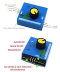 3 Channel RC Servo Tester And ESC Checker With Digital Multi-Mode Control, blue device with knobs and LED indicators