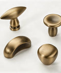 Dope 2 Pack French Antique Brass Mushroom Cabinet Knobs 1.18 Inch Zinc Alloy Drawer Knobs with screws, top view