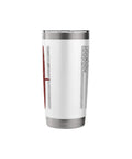 Airplane Pilot American Flag Design Stainless Steel Insulated Tumbler With Dual Wall Keeps Drinks Hot Or Cold Leak Proof Clear Slider Lid BPA Free White Finish