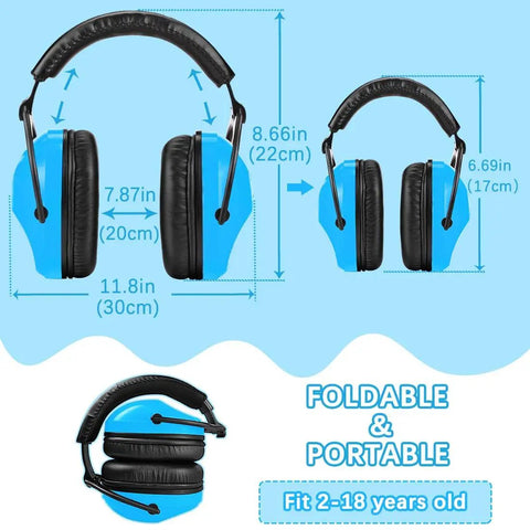 Kids Ear Protection 2 Pack Noise Canceling Headphones for Concerts and Loud Events, cushioned earpads, foldable design