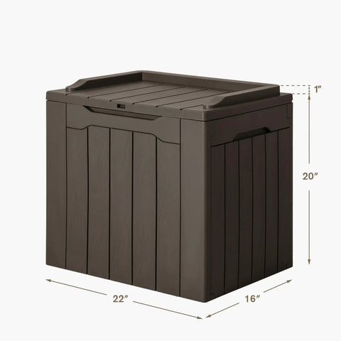 31 Gallon Resin Deck Box Waterproof Outdoor Storage For Patio Cushions And Garden Tools Brown Durable Weatherproof Chest