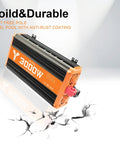 Heavy Duty 3000 W Dc To Ac Power Inverter With 6000 W Peak Surge And Built In Usb Port for RVs, showcasing durability and design.
