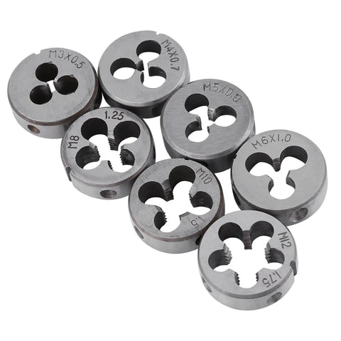 Must-Have 32 Piece Metric Thread Tap And Die Set For Garage Pros. Heavy Alloy Steel M3 To M10 Hand Threading Repair Kit Includes Wrenches Gauge And Tool For Serious Workshop Metalworking Jobs Today. alloy steel metric dies M3 to M12
