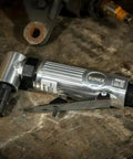 Kickass 1/4 Inch Angle Air Die Grinder With 90 Degree Head and Built In Speed Regulator for Tight Squeezes on workbench.