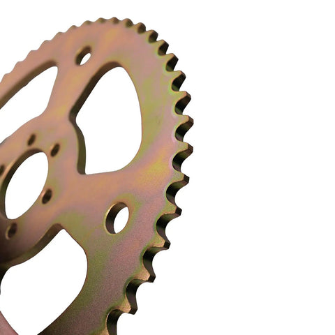 Close-up of Beefy 50T Balanced Rear Chain Sprocket For Coleman CT100U CC100X Baja with 6 holes for 40 41 420 chains.