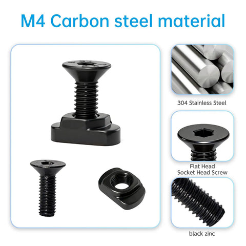 M Lok Rail Hardware Kit M4 carbon steel screws, T-nuts, hex wrench, and storage box for One Stop 24 Piece M Lok Rail Hardware Kit