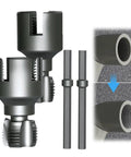 Hoehew Electric Pipe Threader Kit With Internal And External Cutting For One Half Inch And Three Quarter Inch Pvc And Ppr Pipes Upgraded Drill Compatible Re threading Tool Precision Dies with cutting heads and rods.