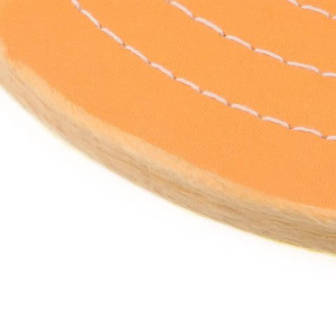 Close-up of Tough As Nails 5 Inch Cotton Buffing Wheel Polishing Pad showing dense cotton material for wood and metal finishing.