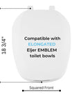 Eljer Emblem Elongated Toilet Seat With Square Front And Cover For Eljer Emblem Square Shaped Toilet Made In USA Durable Hinges