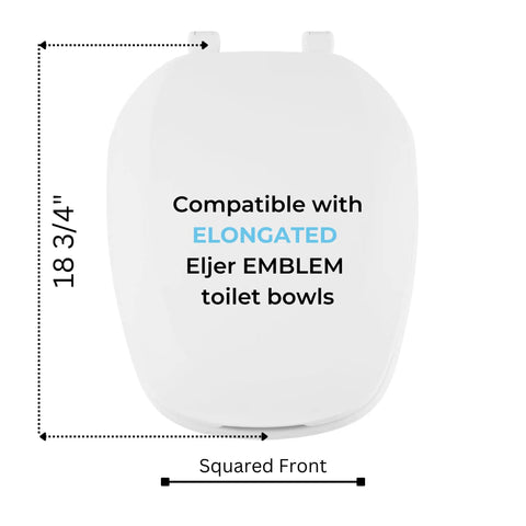 Eljer Emblem Elongated Toilet Seat With Square Front And Cover For Eljer Emblem Square Shaped Toilet Made In USA Durable Hinges