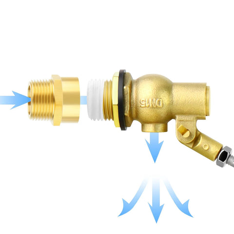 3/4 inch float ball valve brass body with adapter for water control