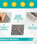 Self Adhesive Soundproofing Wall Panels High Density Acoustic Foam Tiles showing self-adhesive design and polyester fiber material.