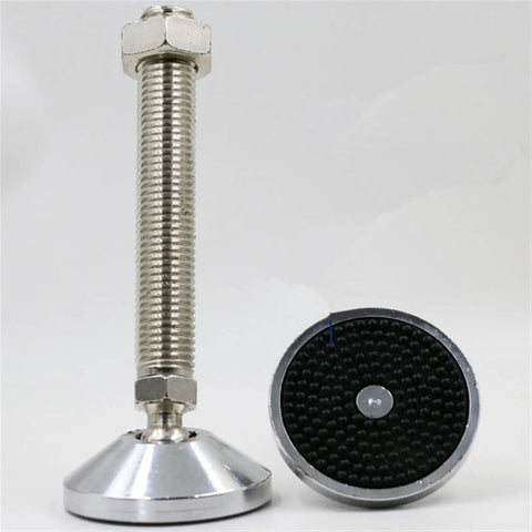 No Hassle Heavy Duty Adjustable Carbon Steel Leveling Feet Set Of Four With Beefy D80 Threaded Lifting Design For Rock Solid Furniture And Equipment Racks On Uneven Flooring.