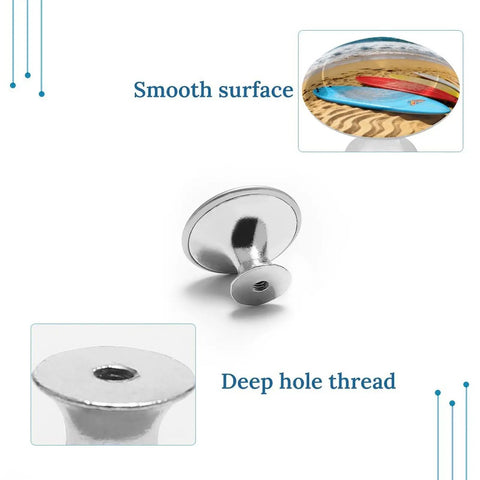 Beachy Surfboard Round Cabinet Knobs With Screws 28mm 2 Pack Stainless Steel Durable Hardware For Cabinets And Drawers Modern Beach Home Decor For A Coastal Look, stainless steel knob