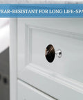 Two Pack Cabinet Knobs Antique Stainless Steel Round Drawer Handles With Sleek Aesthetic Finish And Smooth Surface Durable Premium Metal Ideal For Kitchen Cabinets Dressers Desks And Bedroom Furniture Makeovers on white cabinet