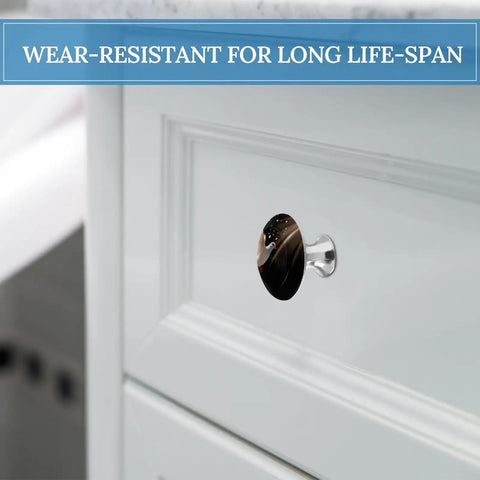 Two Pack Cabinet Knobs Antique Stainless Steel Round Drawer Handles With Sleek Aesthetic Finish And Smooth Surface Durable Premium Metal Ideal For Kitchen Cabinets Dressers Desks And Bedroom Furniture Makeovers on white cabinet