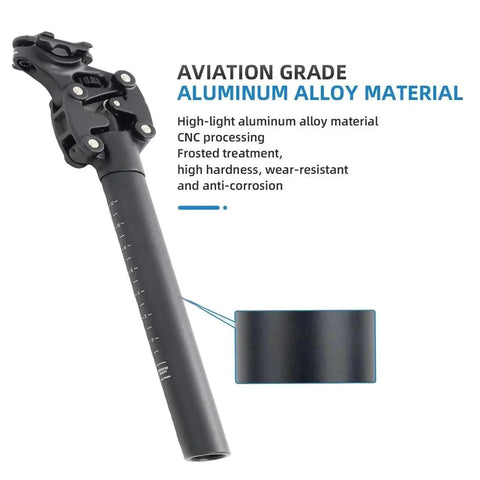Hydraulic Suspension Seatpost For Road Bikes And E Bikes Lightweight Aluminum Alloy 350mm showing detailed alloy material
