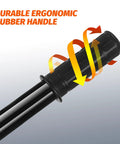 Close-up of durable ergonomic rubber handle on Log Roller Lifter Heavy Duty Cant Hook For Rolling Logs Up To 25 Inch Diameter.