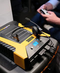 Heavy Duty 3000 Watt Power Inverter With Slick Bluetooth Connectivity And Snappy Usb Fast Charge Plus Four Knockout Ac Outlets for portable use.