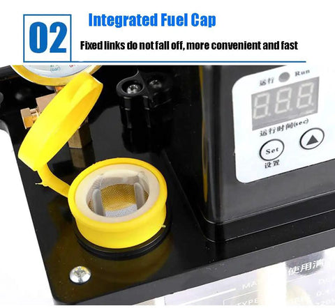 Integrated fuel cap on Automatic Lubrication Oil Pump 1L For NC CNC Engraving Router Machines 220V With Visual Oil Level Gauge And Built In Alarm Low Oil Reminder No Digital Display