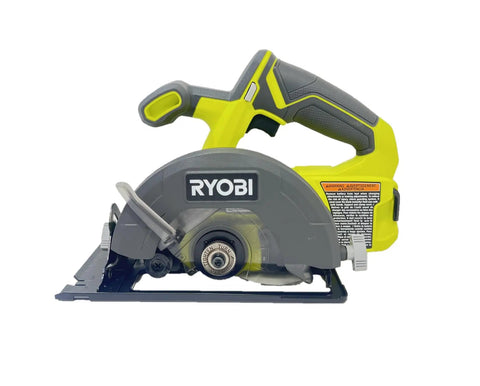 18V Cordless 5 1/2 Inch Circular Saw Tool Only, Lightweight Wood Cutting Power Saw For DIY Projects, Green Finish, Side View