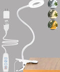 Lit Desk Clamp Lamp With LED Ring Light Featuring 3 Color Temperatures And 10 Brightness Levels Each For A Total Of 30 Modes