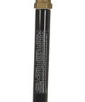 Close-up of Heavy Duty Tripod Sprinkler With Round Base And Brass Head, showing measurement markings on the black pole.
