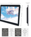 18.5 Inch Android 11 All In One Touchscreen Monitor Featuring Rock Solid Fhd Graphics, Dual Band Wifi And Bluetooth Audio, 2Gb Ram Plus 32Gb Storage, A Top Shelf Smart Board Designed For Classrooms, Huddles, And Gaming Nights, showing dimensions and features.