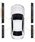 Four Piece Carbon Fiber Look And Textured Leather Door Sill Protectors For Daily Drivers Slick Black Front And Rear Threshold Guards, 23.6in and 15.7in sizes for Honda Accord.