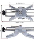 Heavy Duty Wheel Clamp And Magnetic Adapter For 11 To 25 Inch Rims, showcasing aluminum construction and size dimensions.