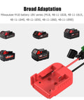 18V Battery Adapter Kit For DIY Ride On Cars And RC Toys with red adapter, compatible with Milwaukee M18 battery series