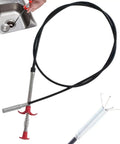 79 Inch Stainless Steel Four Claw Toilet Auger Bendable Drain Snake Clog Remover For Sink And Tub cleaning drain in kitchen sink.