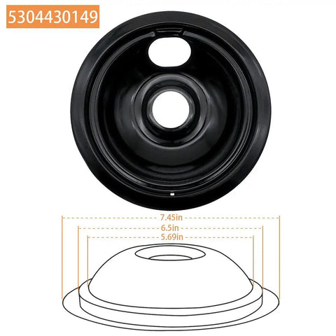 Top view of 6 inch Porcelain Drip Pan from Porcelain Drip Pan Set With 6 Inch And 8 Inch Pans And MP15YA 6 Inch Burner Element