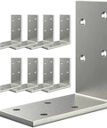 Heavy Duty 3X3 Inch L Brackets Galvanized Steel Corner Braces for wood framing, 12 gauge metal connectors, 8 piece set.