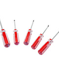 Top Shelf 5 Piece Spanner Screwdriver Set Featuring Strong Magnetic Tips In M1.7 M2.0 M2.3 M2.6 And M2.8 Sizes with red handles