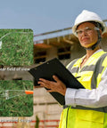 Heavy Duty Wraparound Safety Glasses Featuring Anti Fog Lens And Ansi Z87.1 Certification on a worker at a job site.