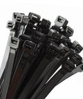 Heavy Duty 18 Inch Black Zip Ties 9mm Wide 200 Lb Tensile Strength 100 Pack Indoor Outdoor UV Resistant Weatherproof Cable Tie Wraps