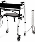 Universal Rotating Adjustable Height Replacement Walker Caster Wheel Pack of 2 Swivel Wheels installed on a walker