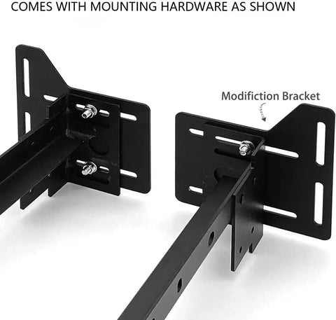 Heavy Duty Bed Frame Bracket Adapter For Headboard Conversion Full To Queen Solid Steel offset plates with mounting hardware.