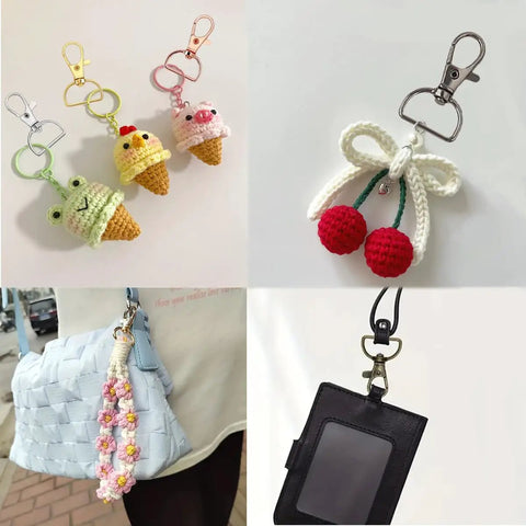Grab These Slick Swivel Clasp Hooks Solid D Ring Key Chain Clips Heavy Duty Lobster Claw Snaps Smooth Trigger Clips, assorted colorful keychain clips.