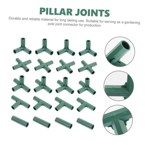 20 Pieces Gardening Frame Connectors Durable Three Way And Four Way Joint Brackets For Greenhouse Poles And Plant Stands Diy Friendly Garden Accessories For Flexible Frame Building Easy Setup