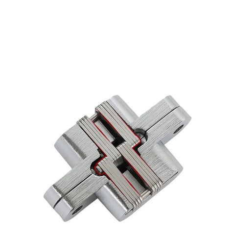 Straight Top Quality 2 Pack Hidden Door Hinges 304 Grade Stainless Steel Invisible Floating Pair For Clean Flush Mount Cabinetry And Entry Doors 34X140Mm Silver Heavy Duty close-up view showing stainless steel construction and dual bracket design.