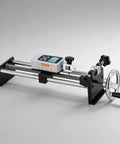 Pro Grade All In One 500N Digital Force Gauge And Manual Test Stand Kit With Push Pull Load Gauge Four Unit Readouts N Lb Kg Oz 250mm Stroke Test Clamp For Tension Tests In Lab School Industry, side view