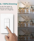 3 Way Smart Dimmer Switches, 2 Pack Master Dimmers For Alexa And Google Assistant illustrating dimming levels